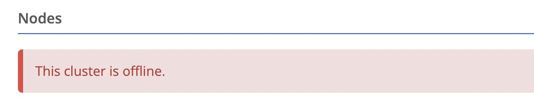 cluster offline notice